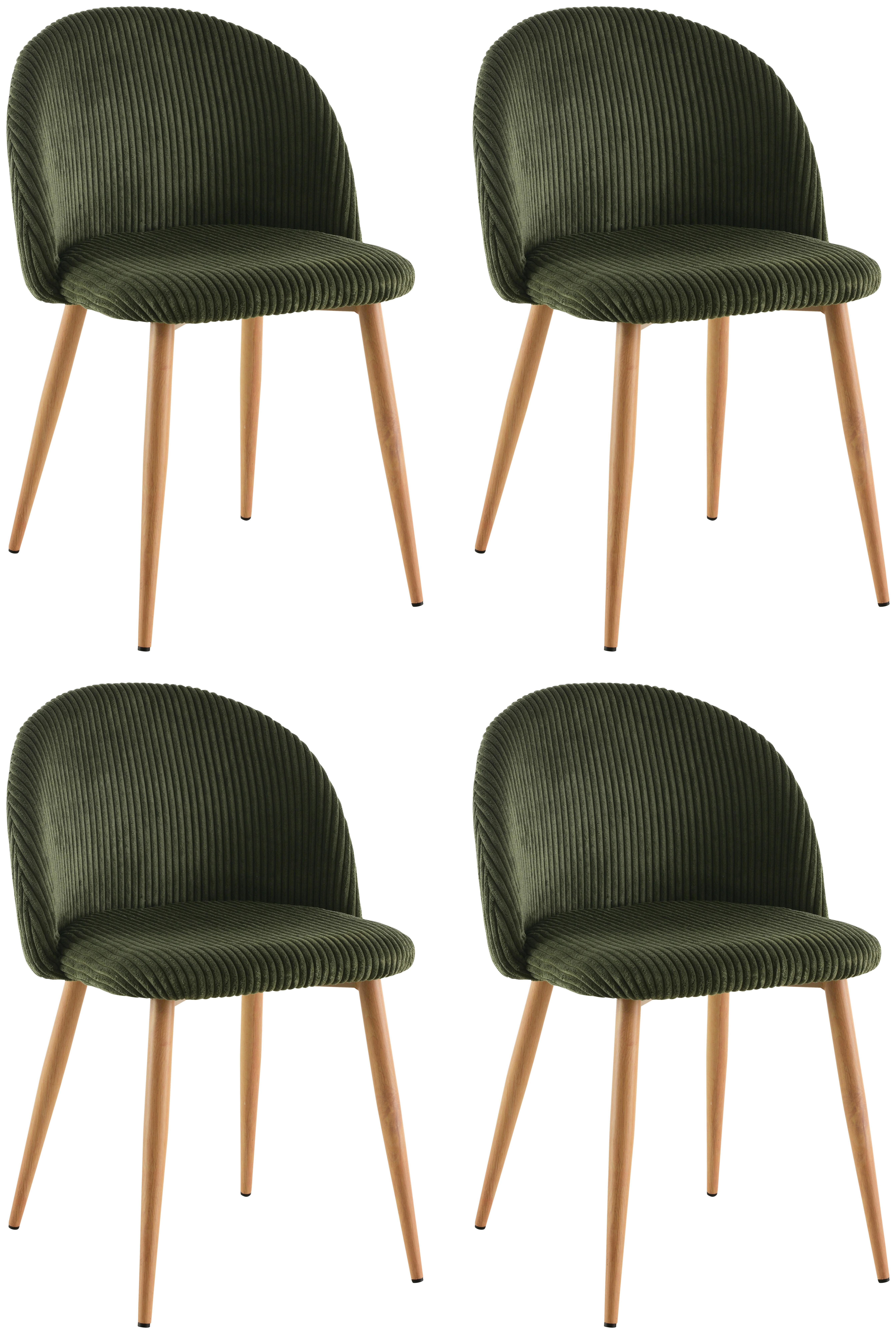 Stuhl-Set Emilio - Eichefarben/Grün, LIFESTYLE, Holz/Textil (51/78/52cm) - Livetastic
