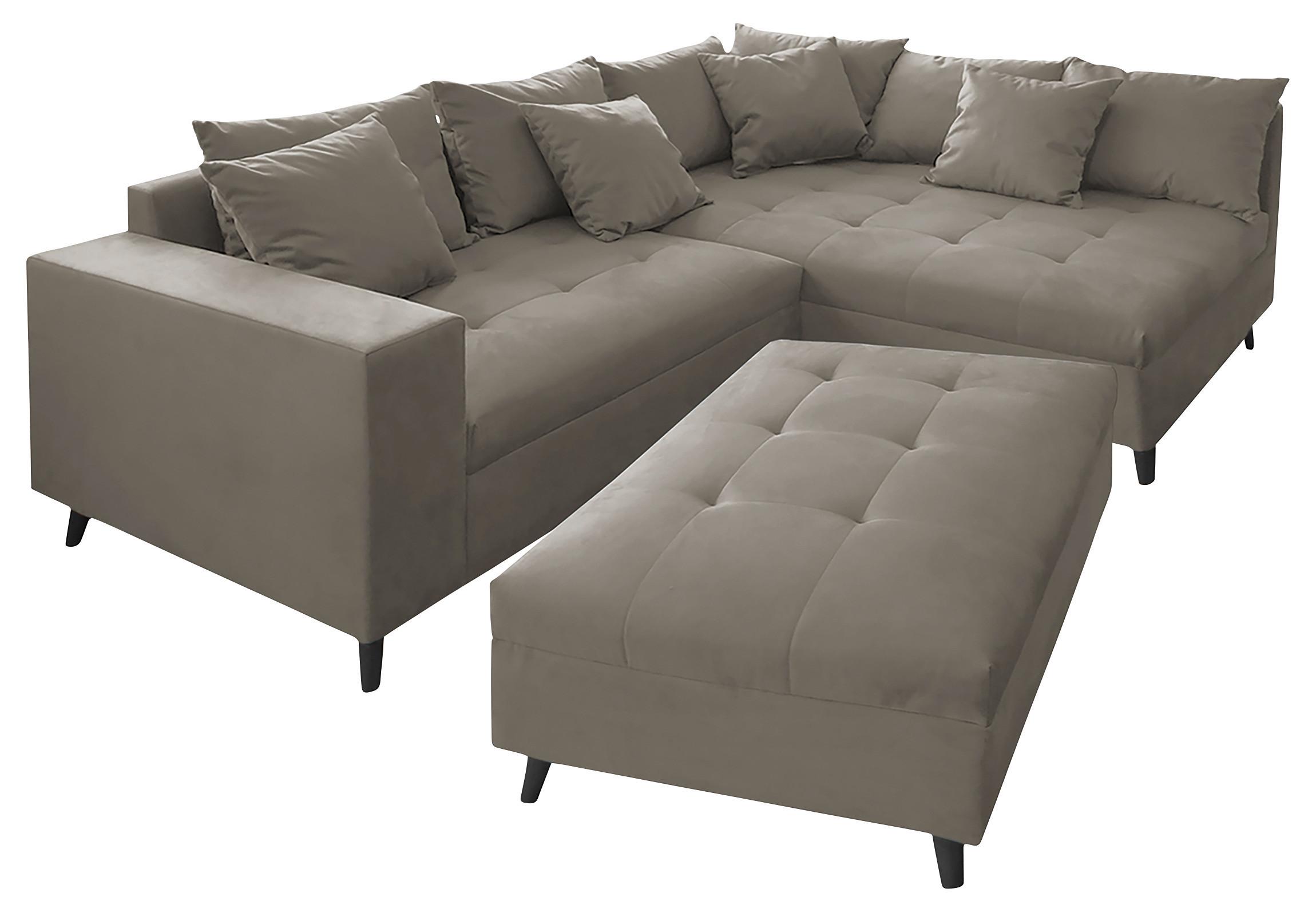 Ecksofa Pruno, Grau S: 247x174 Cm - Schwarz/Grau, Design, Textil (247/174cm) - MID.YOU