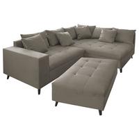 Ecksofa Pruno, Grau S: 247x174 Cm - Schwarz/Grau, Design, Textil (247/174cm) - MID.YOU
