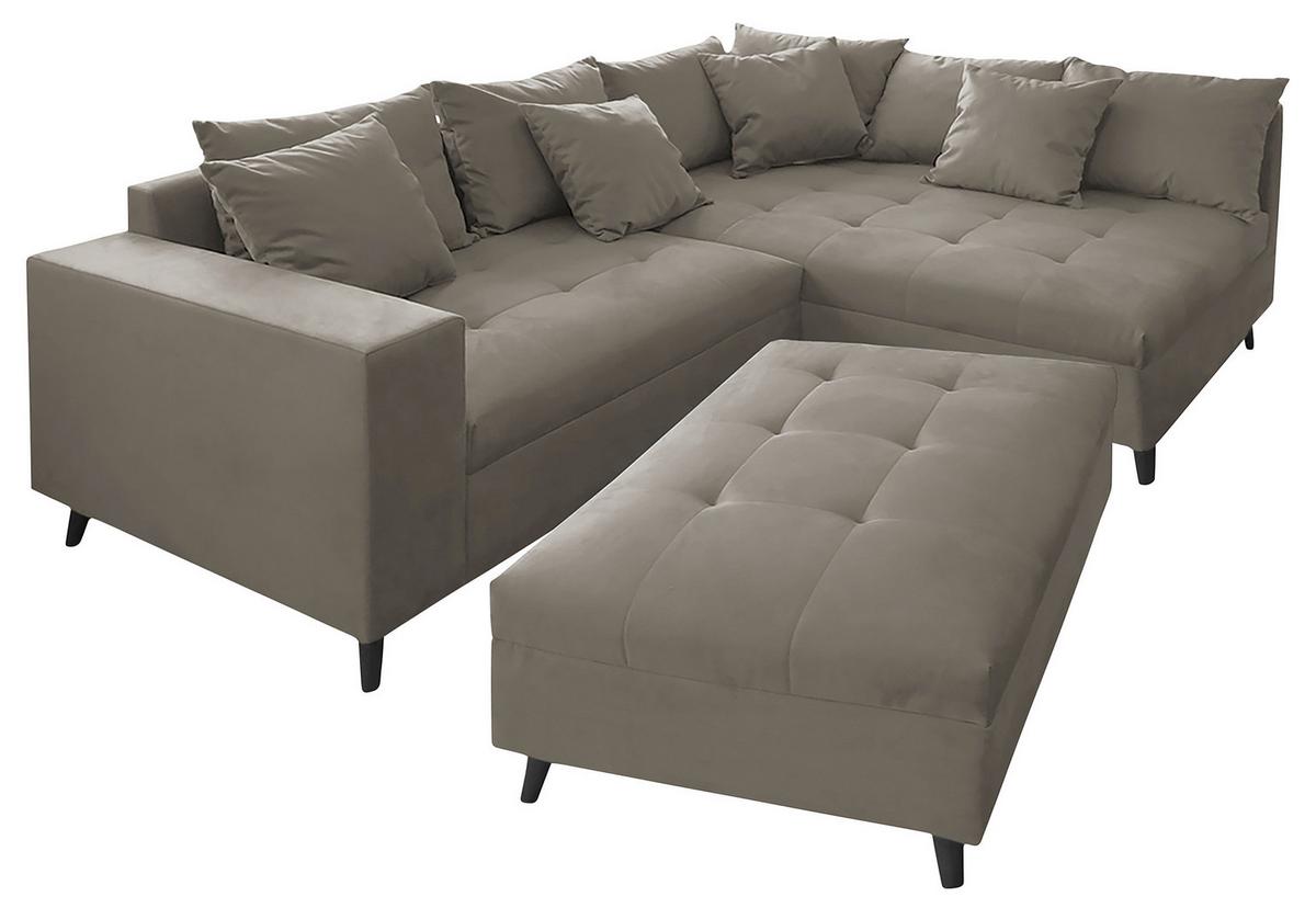 Ecksofa Pruno, Grau S: 247x174 Cm - Schwarz/Grau, Design, Textil (247/174cm) - MID.YOU