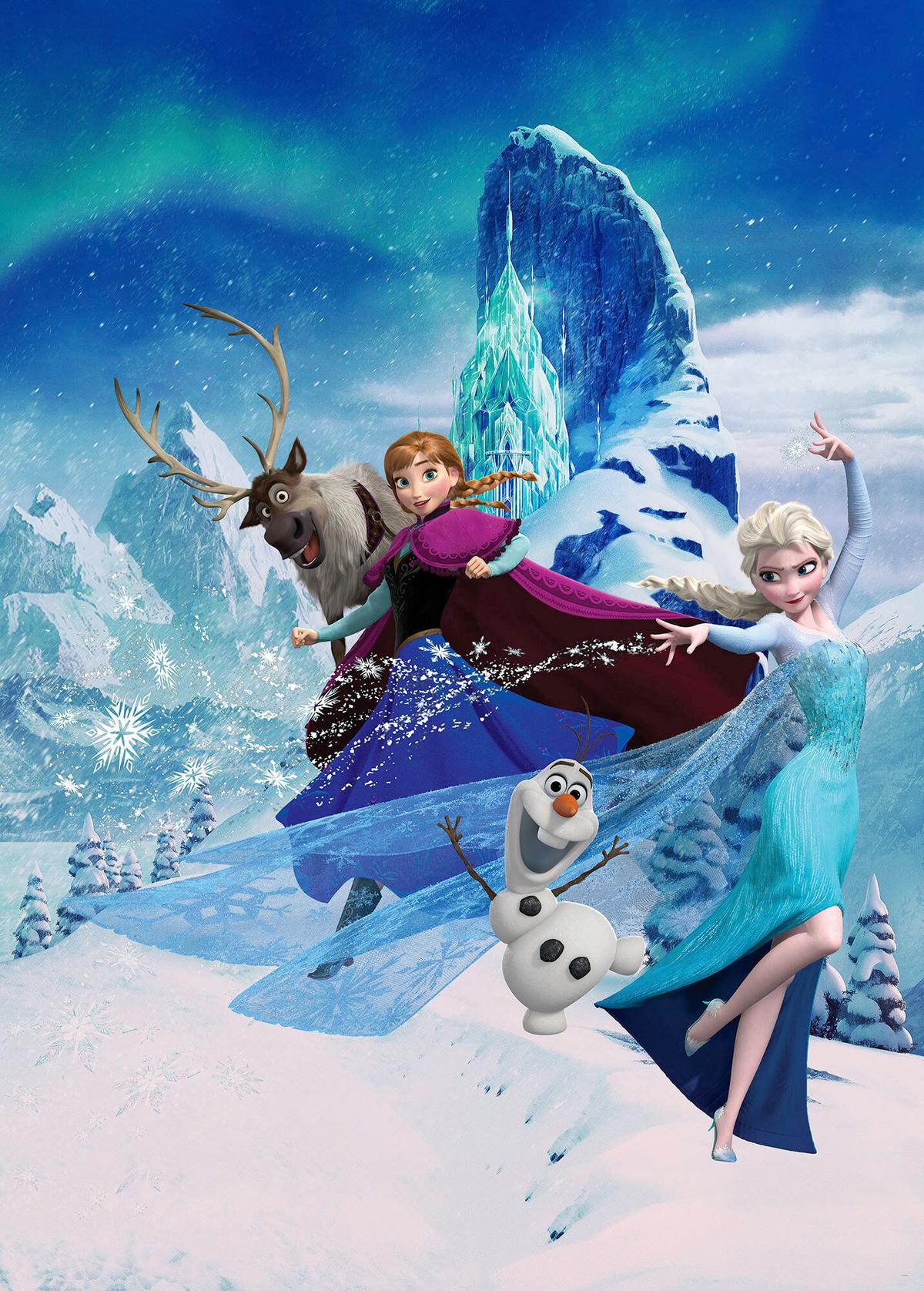 Fototapete Frozen Elsas Magic - Blau, Trend, Textil (200/280cm)