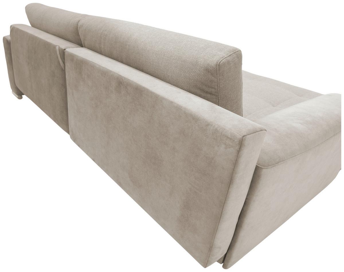 Ecksofa Larnaca, Beige Schenkel: 177x269 Cm - Chromfarben/Beige, Design, Textil (177/269cm) - Livetastic