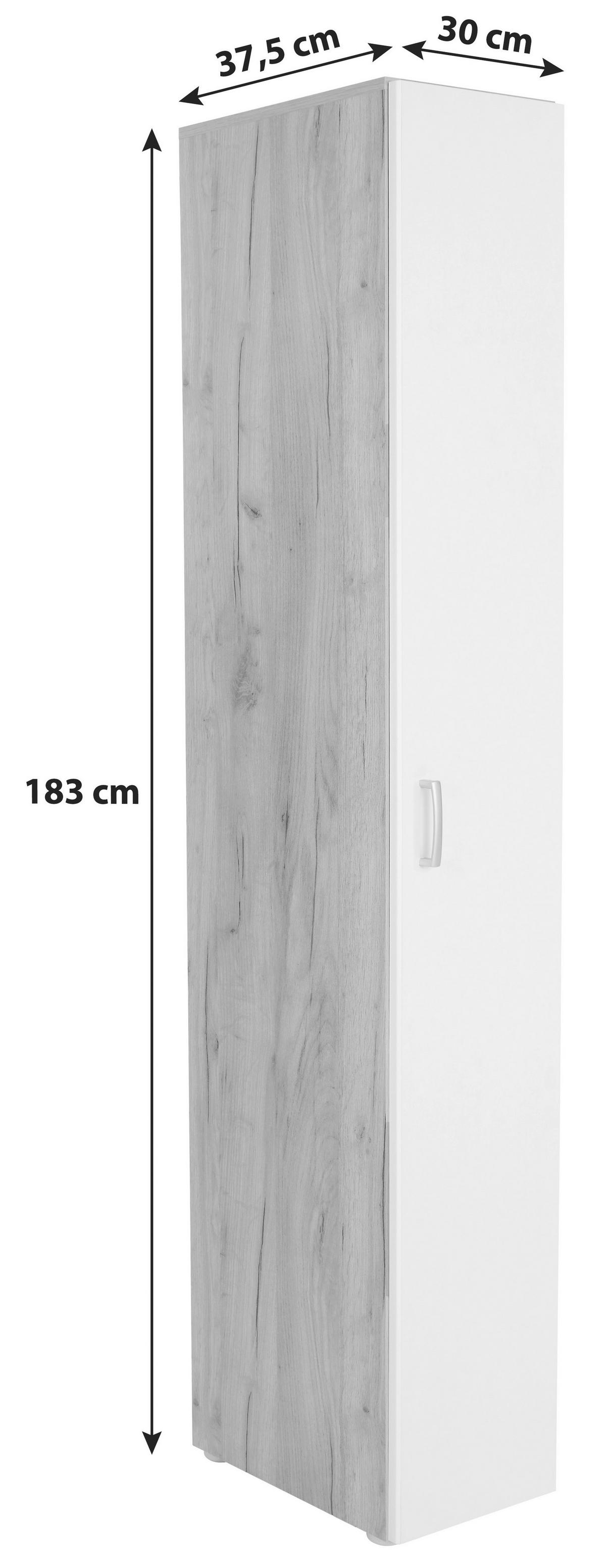 SKŘÍŇ NA ŠANONY TIO - bílá/barvy dubu, Konvenční, kompozitní dřevo (30/183/37,5cm)