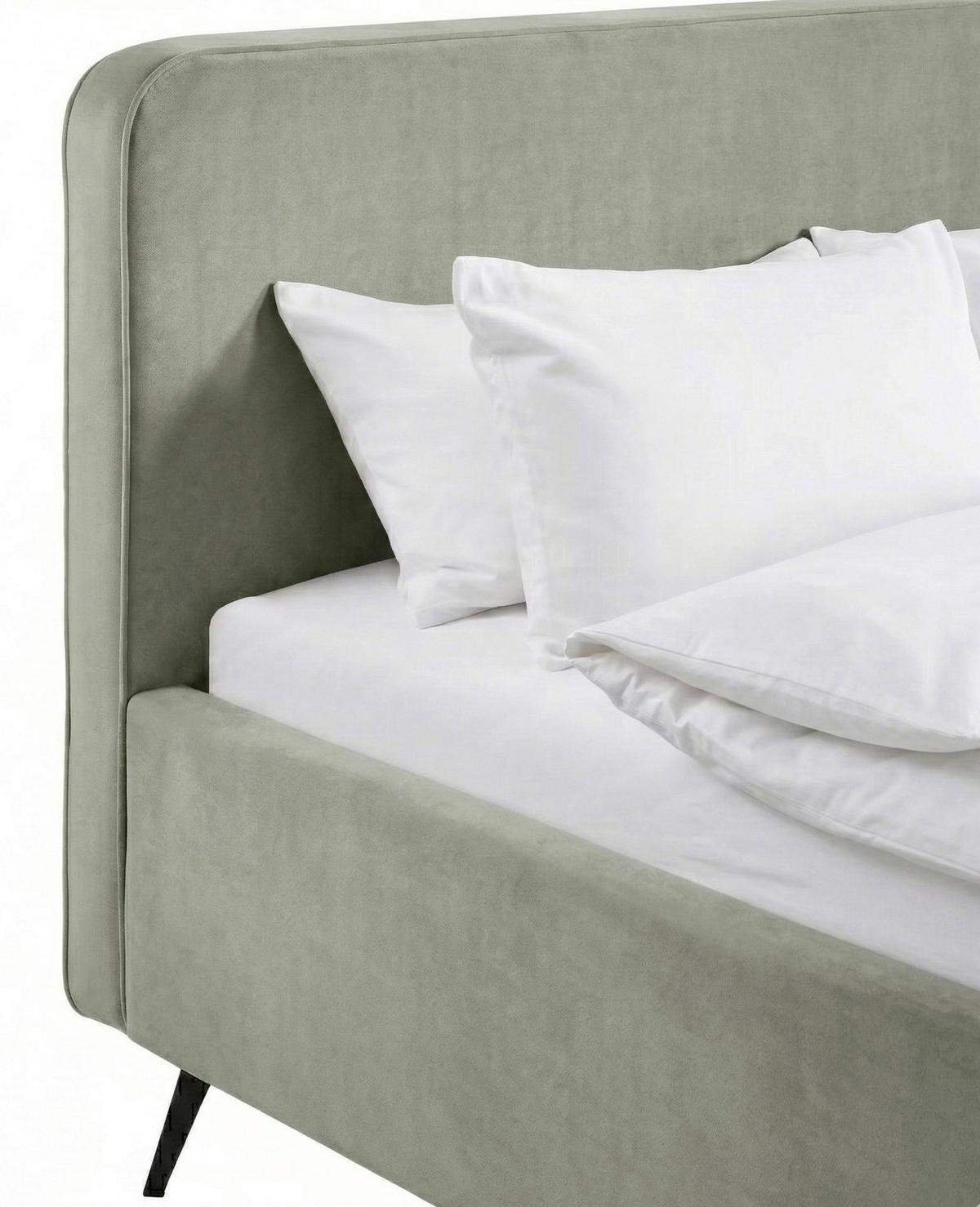 Polsterbett Camila Manila Hellgrau 140x200cm - Hellgrau/Schwarz, MODERN, Holz/Textil (140/200cm) - MID.YOU
