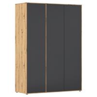 Drehtürenschrank Nabila Grau Eiche Artisan Dekor - Eiche Artisan/Grau, MODERN, Holzwerkstoff (140/194/53cm) - Rauch Möbel