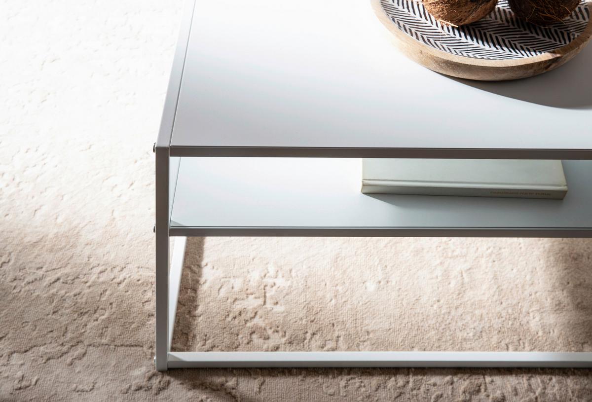 Couchtisch Schwarz L: 100 Cm - Weiß, Design, Metall (100/60/45cm) - MID.YOU