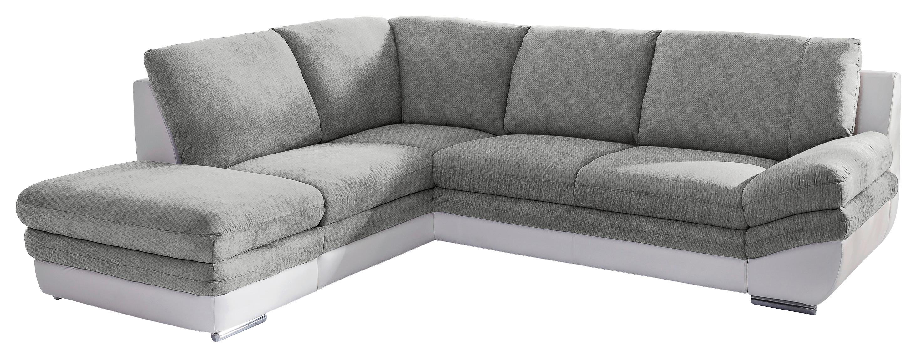 Wohnlandschaft in L-Form Nardo 221x264 cm - Chromfarben/Dunkelgrau, MODERN, Textil (221/264cm) - MID.YOU