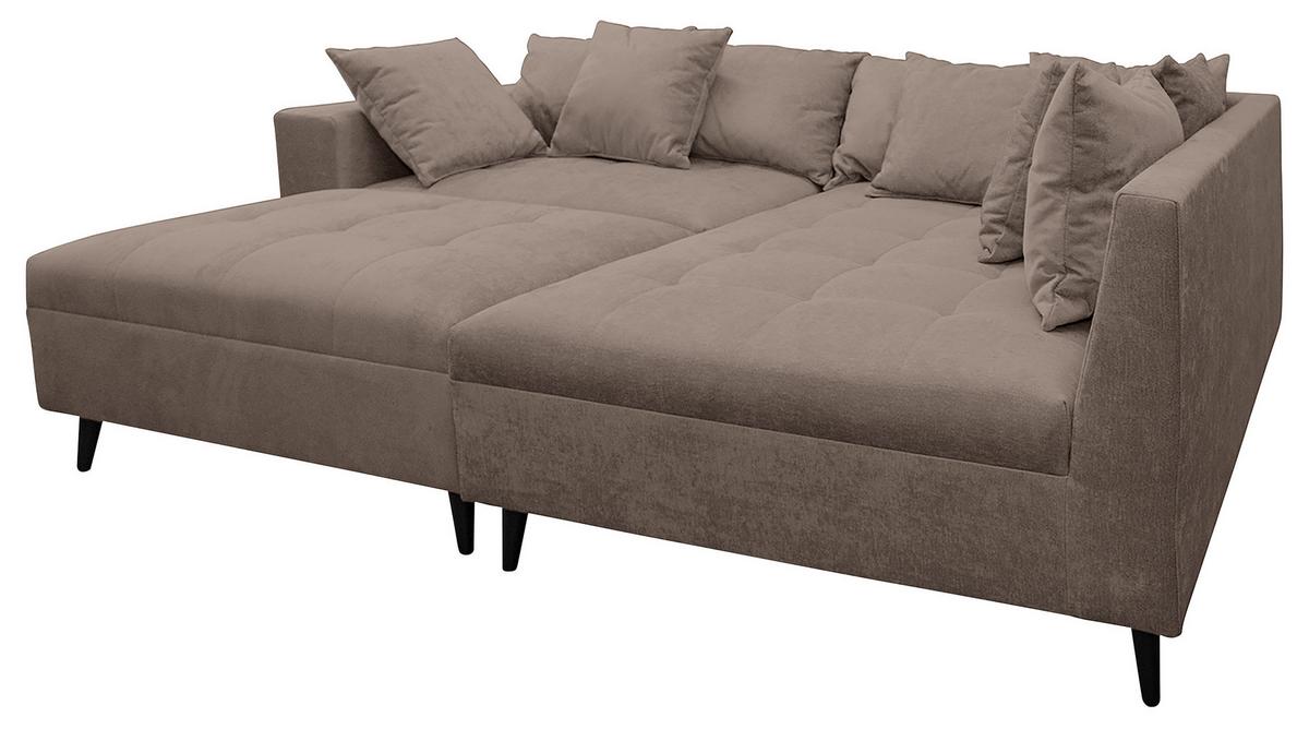 Ecksofa Pruno, Braun S: 247x174 Cm - Schwarz/Braun, Design, Textil (247/174cm) - MID.YOU