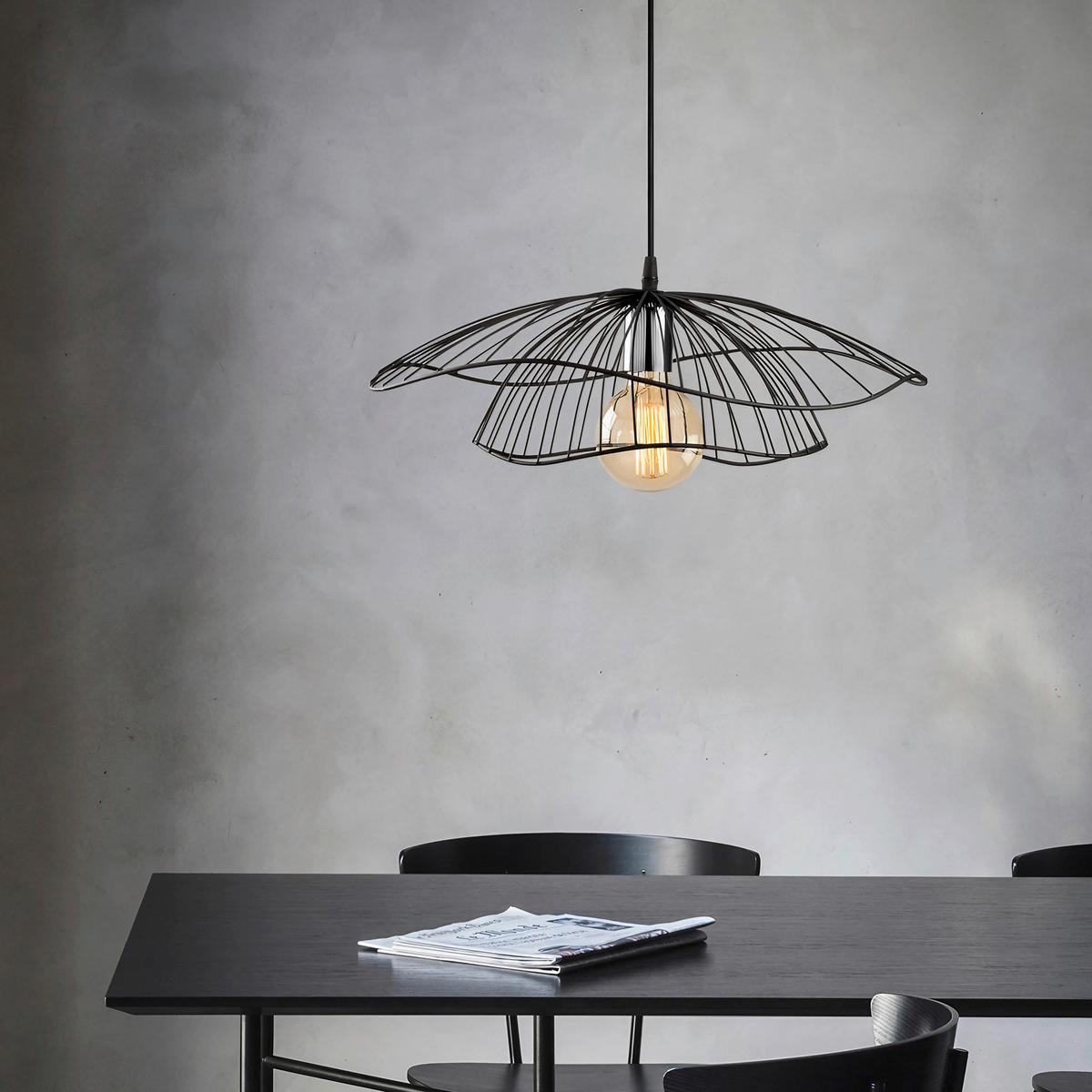 Hängeleuchte, E27 Tel-6500 - Schwarz, Design, Metall (50/111cm) - P & B