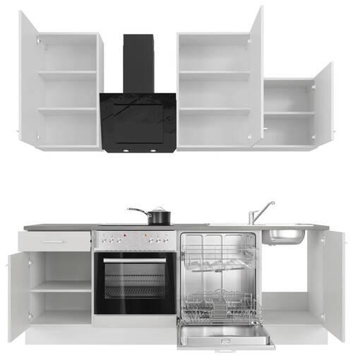 Küchenblock Lucca Weiß/graubraun B: 220 Cm - Graubraun/Weiß, MODERN, Holzwerkstoff (220cm) - FlexWell
