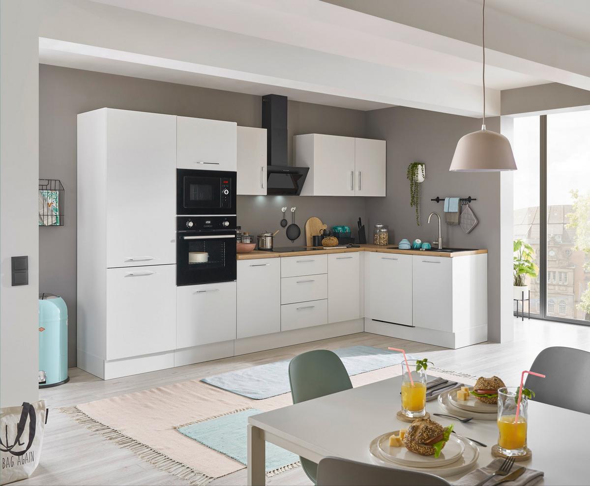 Eckküche Turin Weiss/Eiche Dekor 340x175 cm - Weiß/Eiche Artisan, Basics, Holzwerkstoff (340/175cm) - MID.YOU