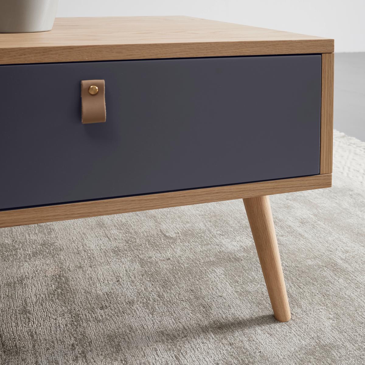 Konferenčný stolík LENA prírodné farby/sivá - svetlohnedá/sivá, Modern, drevo/kompozitné drevo (120/40/60cm) - Bessagi Home