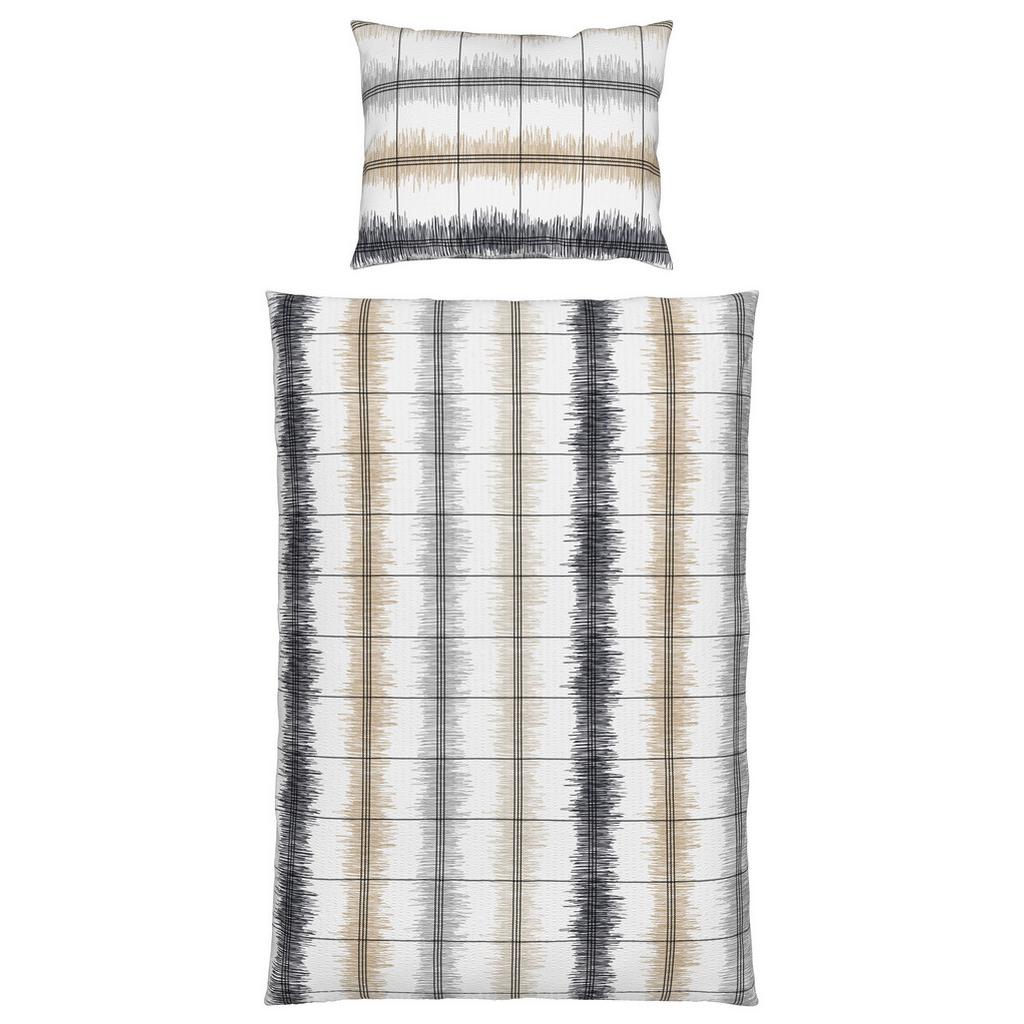 Seersucker Bettwäsche 140x200 Cm Aurelia Baumwolle Beige