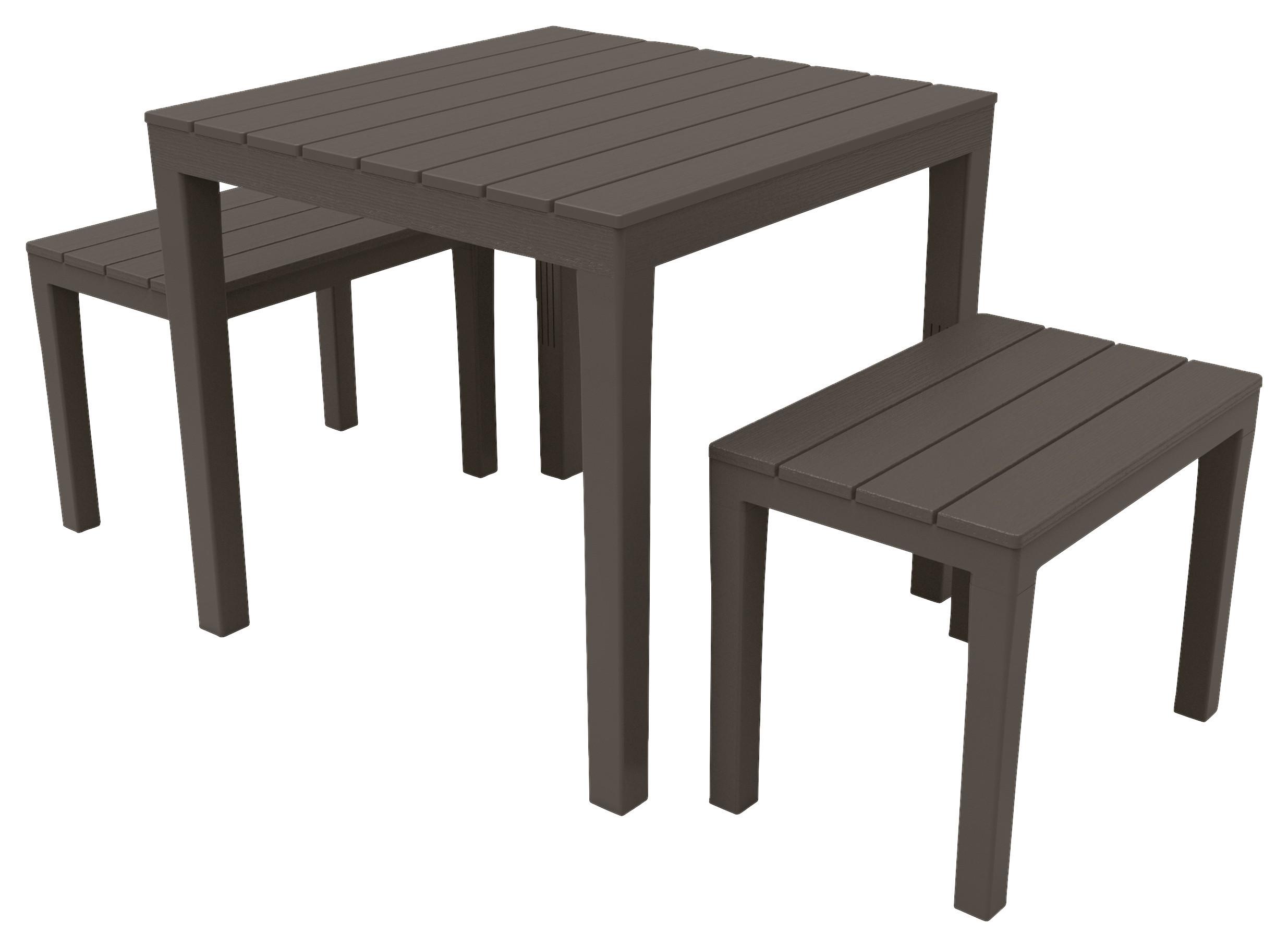 Gartenset Papua Anthrazit - Anthrazit, Basics, Kunststoff