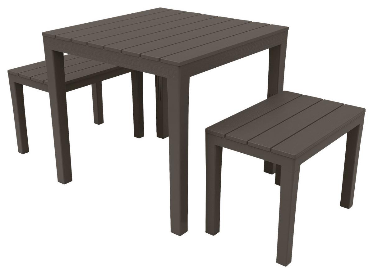 Gartenset Papua Anthrazit - Anthrazit, Basics, Kunststoff