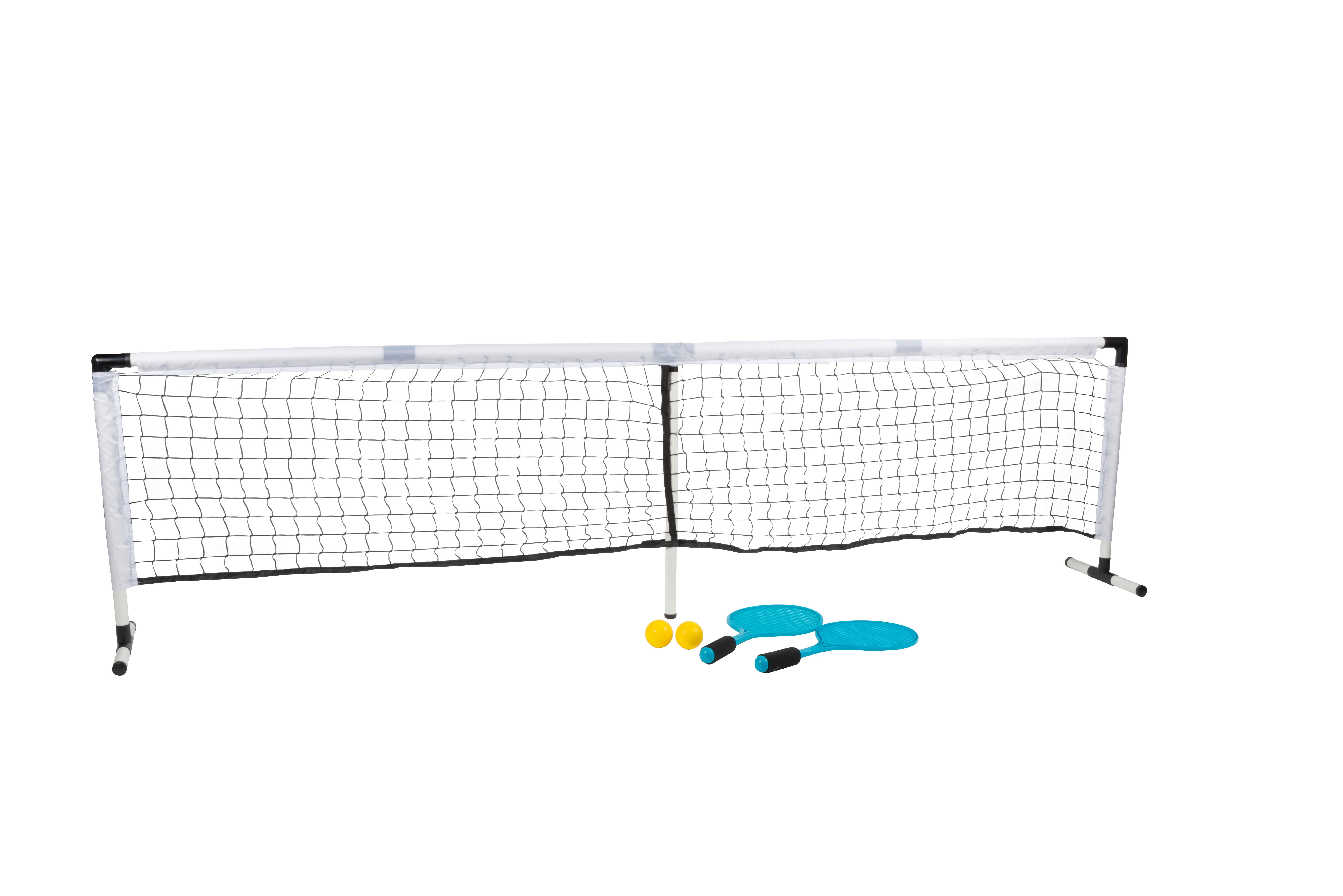 Scatch Tennis- Set Outdoor Kunststoff Blau/Schwarz - Pastellblau, Basics, Kunststoff (245/32/64cm)