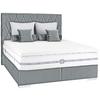 Boxspringbett mit Gepolstertem Kopfteil 160x200 cm Paula - Chromfarben/Anthrazit, MODERN, Textil (160/200cm)