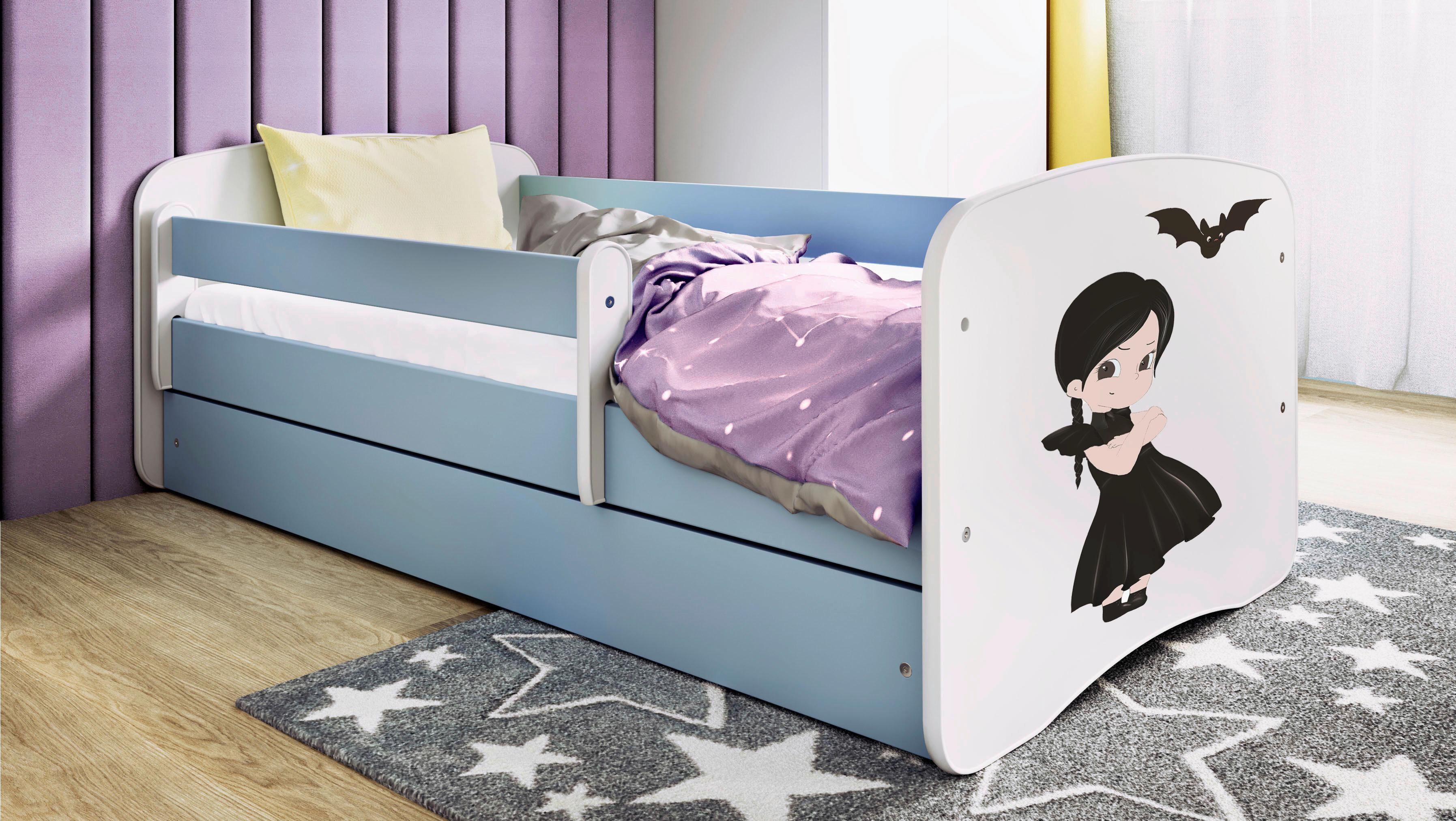 Kinder-/Juniorbett Babydreams inkl. Matratze 80x160 - Blau/Birkefarben, MODERN, Holz/Holzwerkstoff (80/160cm) - MID.YOU