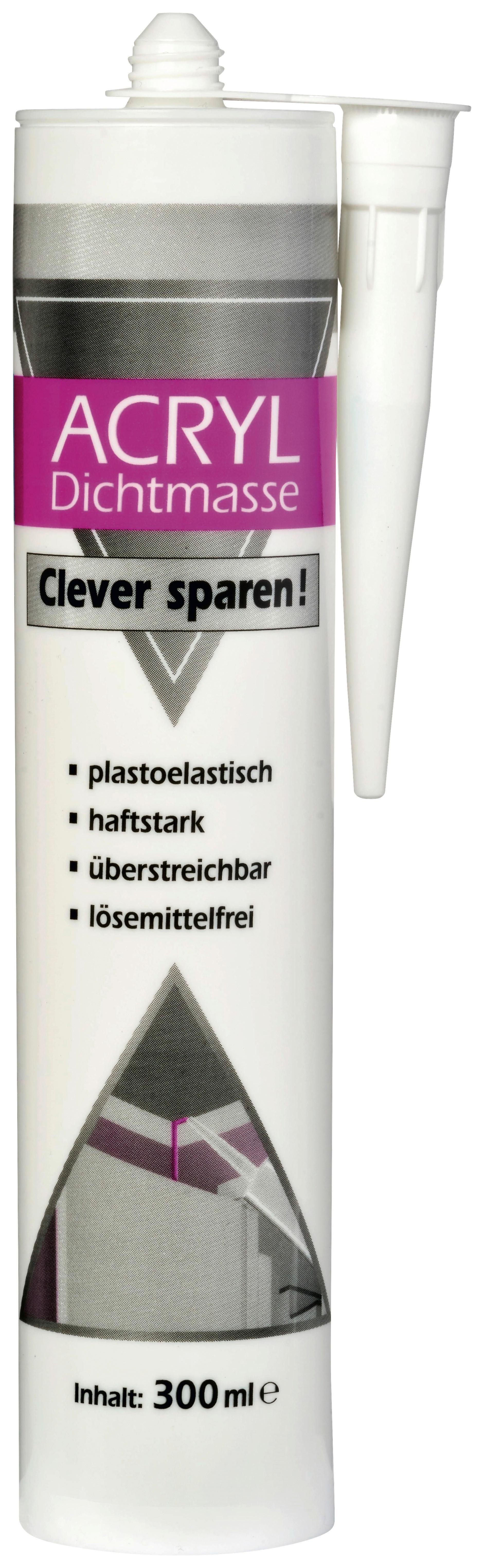 Dichtmasse Acryl Clever Sparen Weiß 300 ml außen/Innen - Weiß, Basics (4,9/23,1/4,9cm)