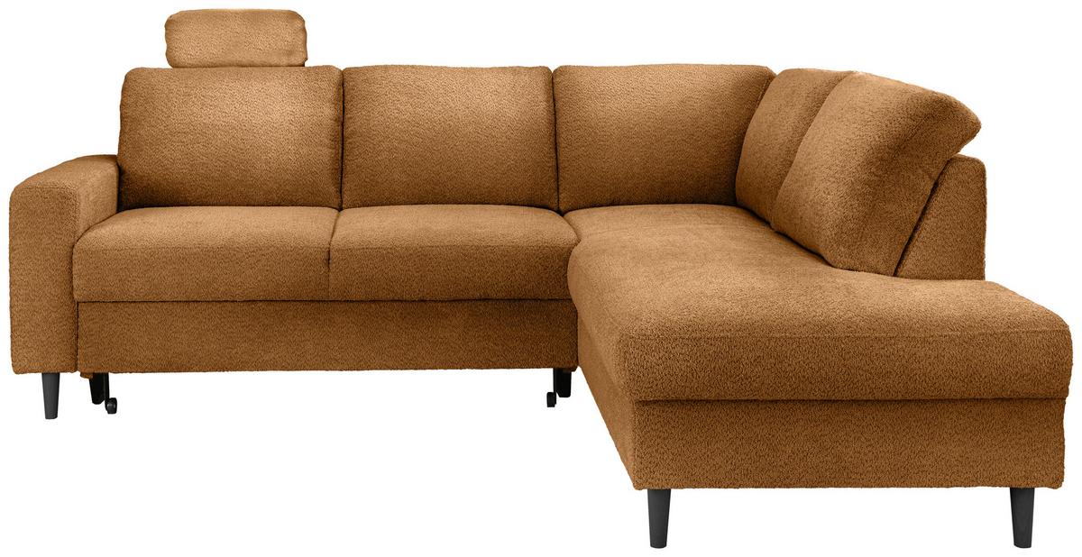 Eckschlafsofa Passione Goldfarben S: 242x200 Cm - Goldfarben/Schwarz, MODERN, Textil (242/200cm) - Livetastic