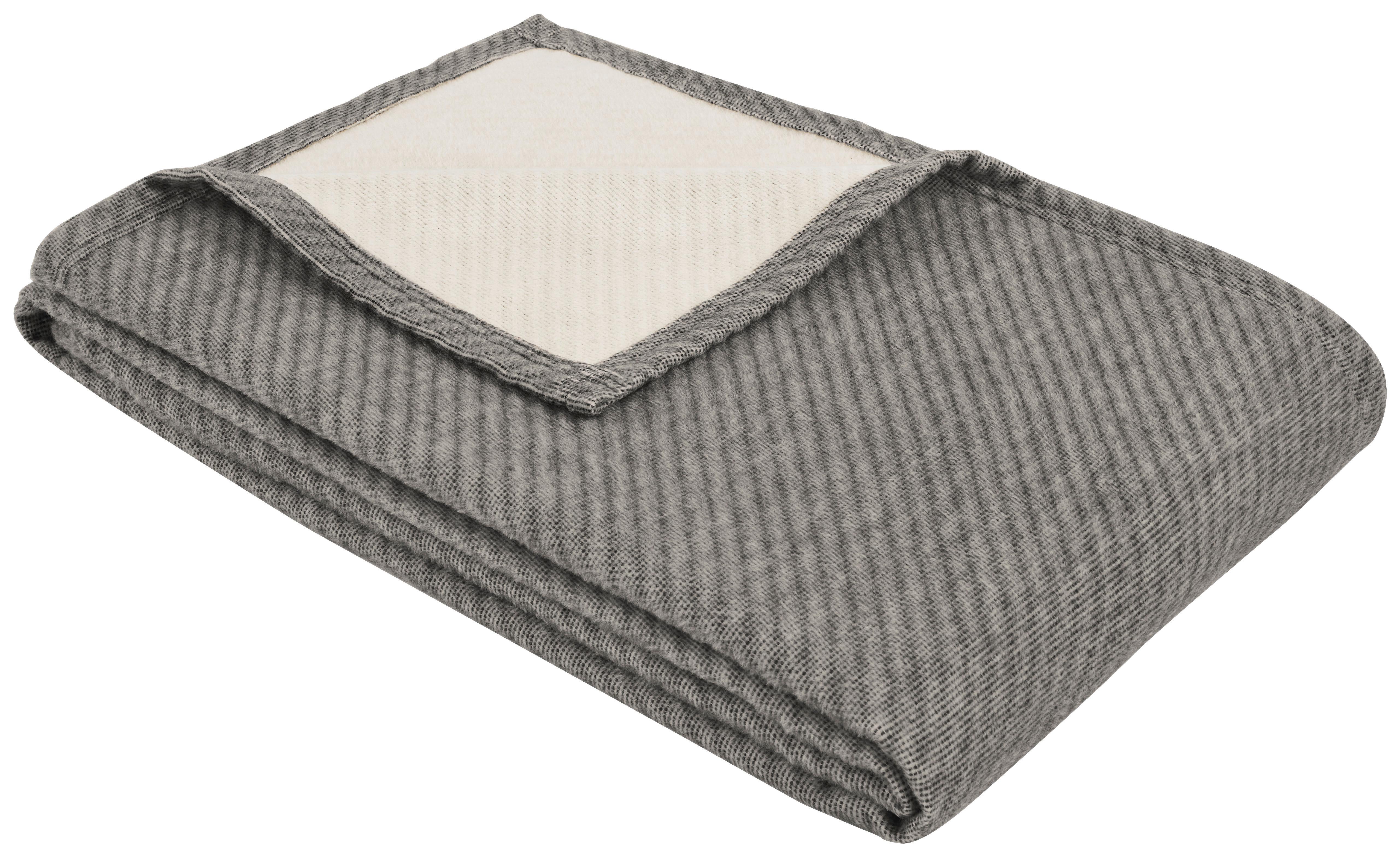 Kuscheldecke Anthrazit/ Naturfarbe 140x200 cm - Anthrazit/Naturfarben, KONVENTIONELL, Textil (140/200cm) - Ibena