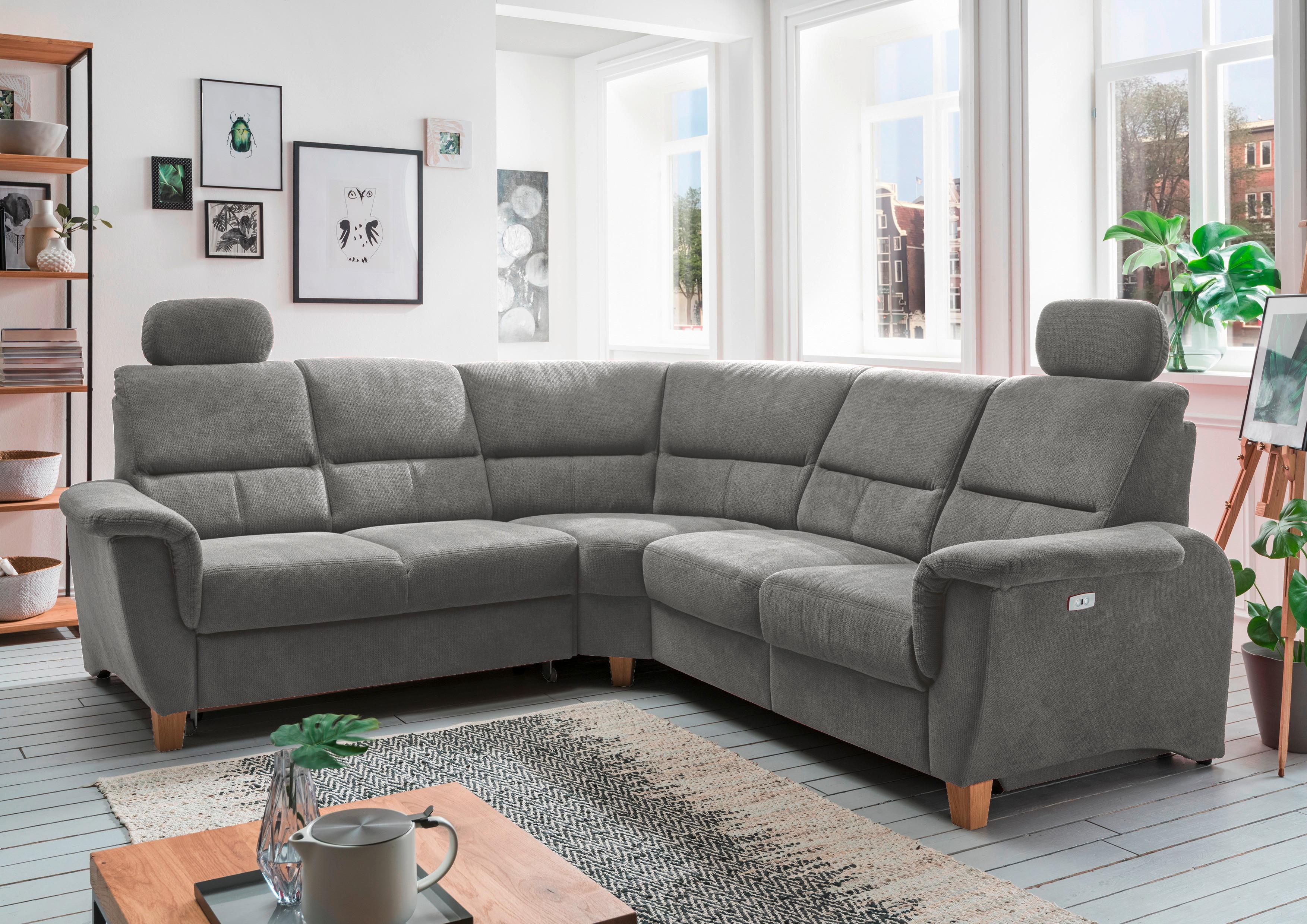 Ecksofa Parole Dunkelgrau S:238/241 cm - Wildeiche/Dunkelgrau, KONVENTIONELL, Textil (238/241cm) - Livetastic