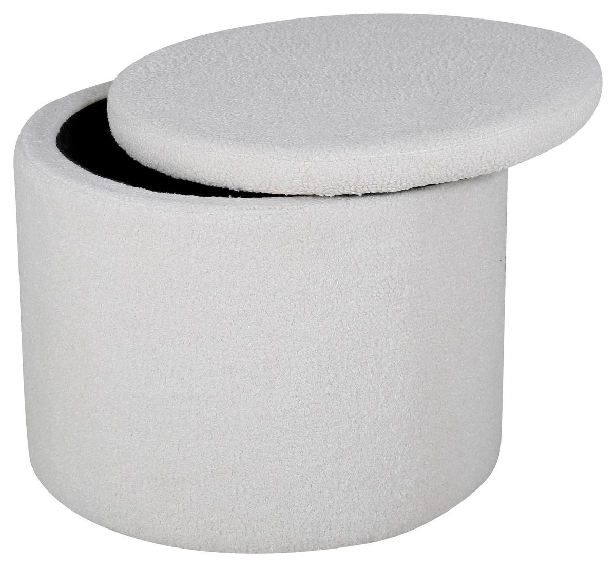 Pouf Dunken - Weiß, Design, Textil (51/43/51cm) - Livetastic