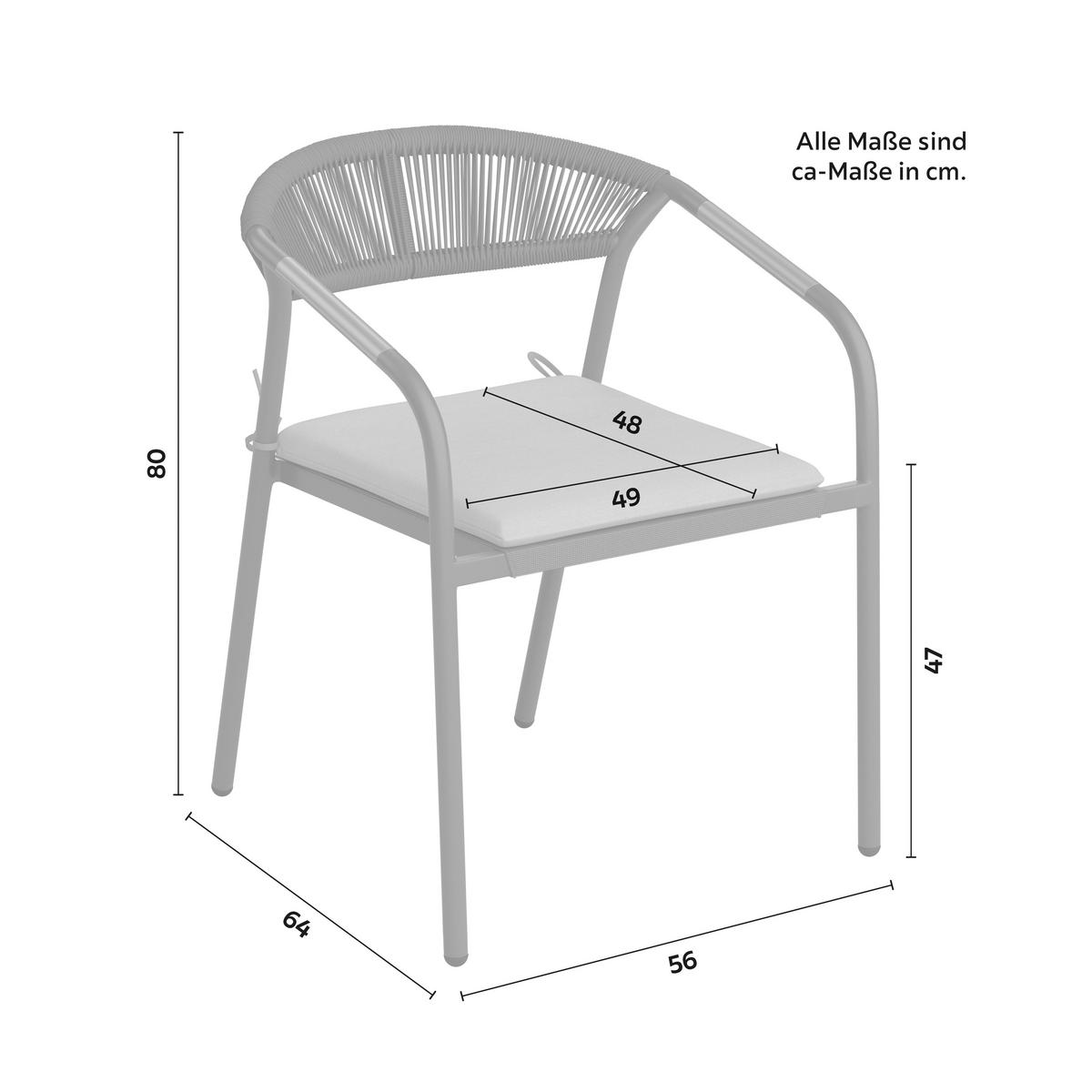 Sada záhradných kresiel BENICIO - sivá/prírodná farba, Modern, kov/textil (56/80/64cm) - Bessagi Garden