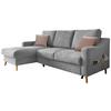 Ecksofa Valentina Grau S: 150/228 cm - Dunkelrosa/Naturfarben, Design, Textil (150/228cm) - MID.YOU