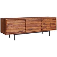 Sideboard Sheesham Sheeshamfarben B: 147 Cm - Sheeshamfarben/Schwarz, Design, Holz (147/50/38cm) - MID.YOU