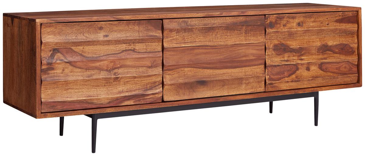 Sideboard Sheesham Sheeshamfarben B: 147 Cm - Sheeshamfarben/Schwarz, Design, Holz (147/50/38cm) - MID.YOU