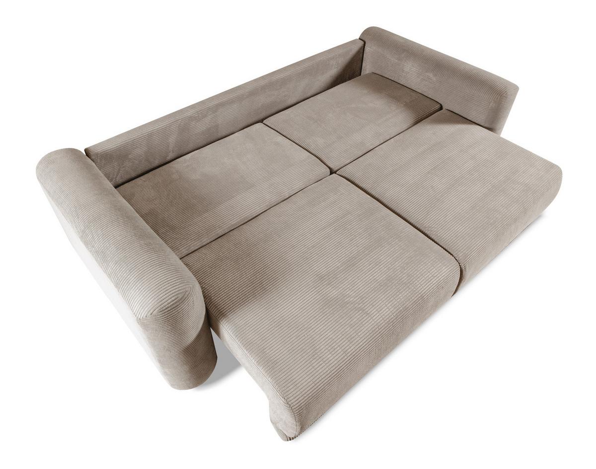 Schlafsofa Norman Beige B: 252cm - Beige/Schwarz, Design, Textil (252/93/167cm) - Livetastic