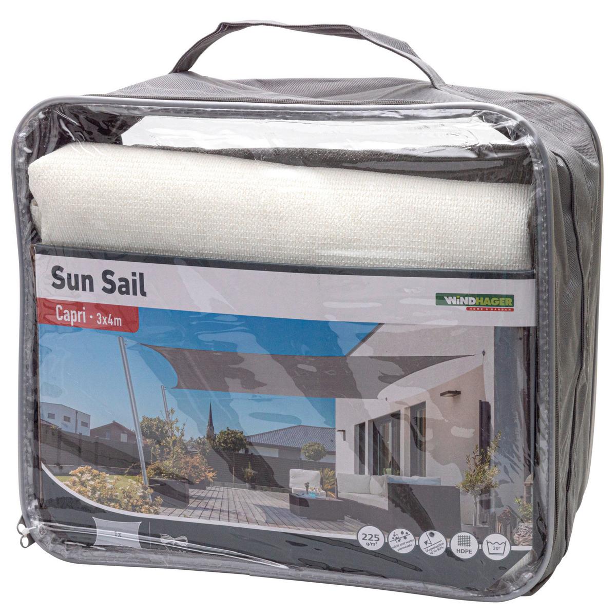 Sonnensegel Rechteck 3x4 m Capri Re - Weiß, Basics, Kunststoff (300/400cm) - Windhager