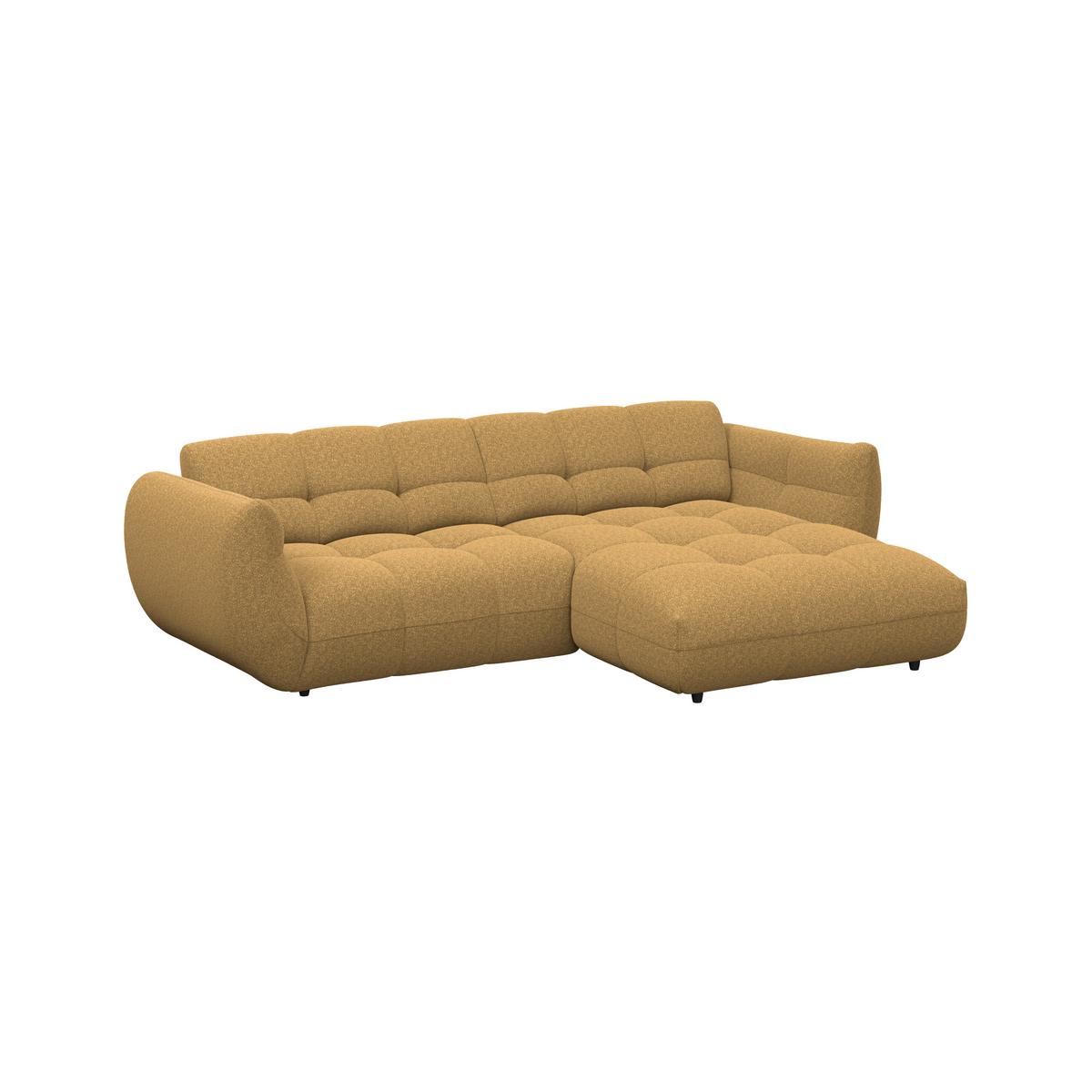 Ecksofa Panda Chenille gold, 280x178cm - Goldfarben/Schwarz, Trend, Textil (280/178cm)