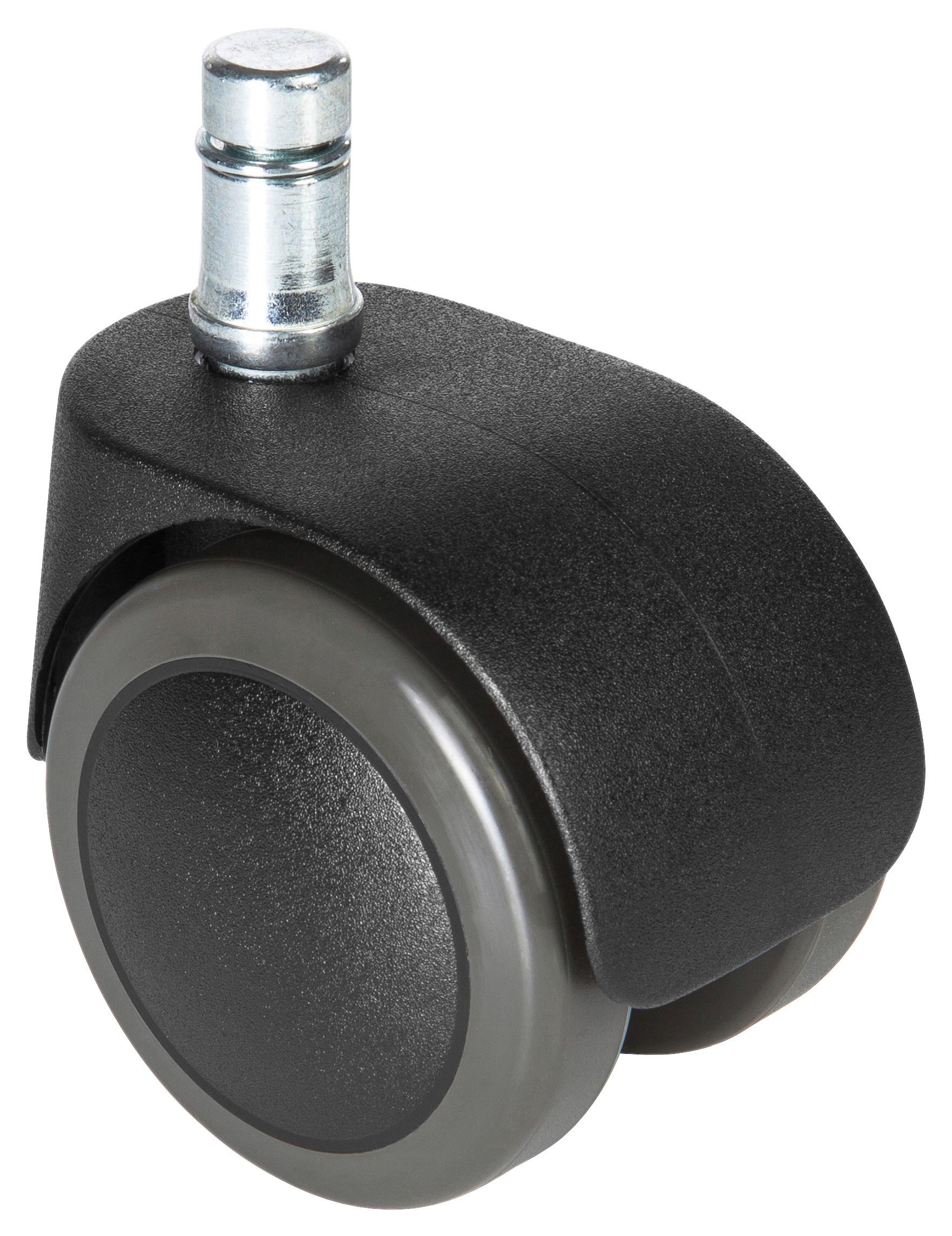 Drehstuhlrolle Schwarz 5X ROLO EASY 11MM/50MM - Schwarz, MODERN, Kunststoff/Metall (5/6/5cm) - MID.YOU