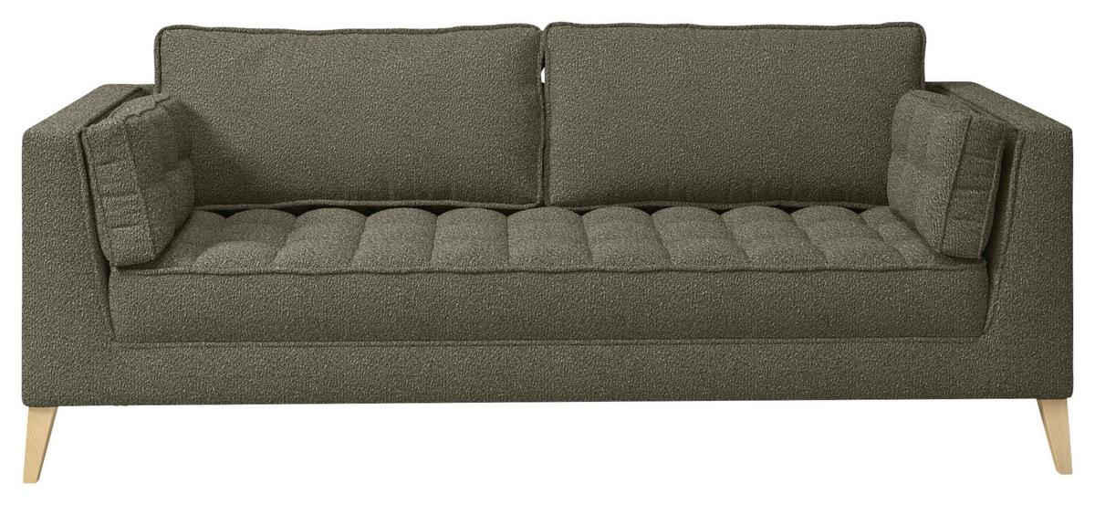 Trojmiestna pohovka DOTI, tmavozelená - prírodná farba/tmavozelená, Design, kompozitné drevo/textil (170/95/85cm) - MID.YOU
