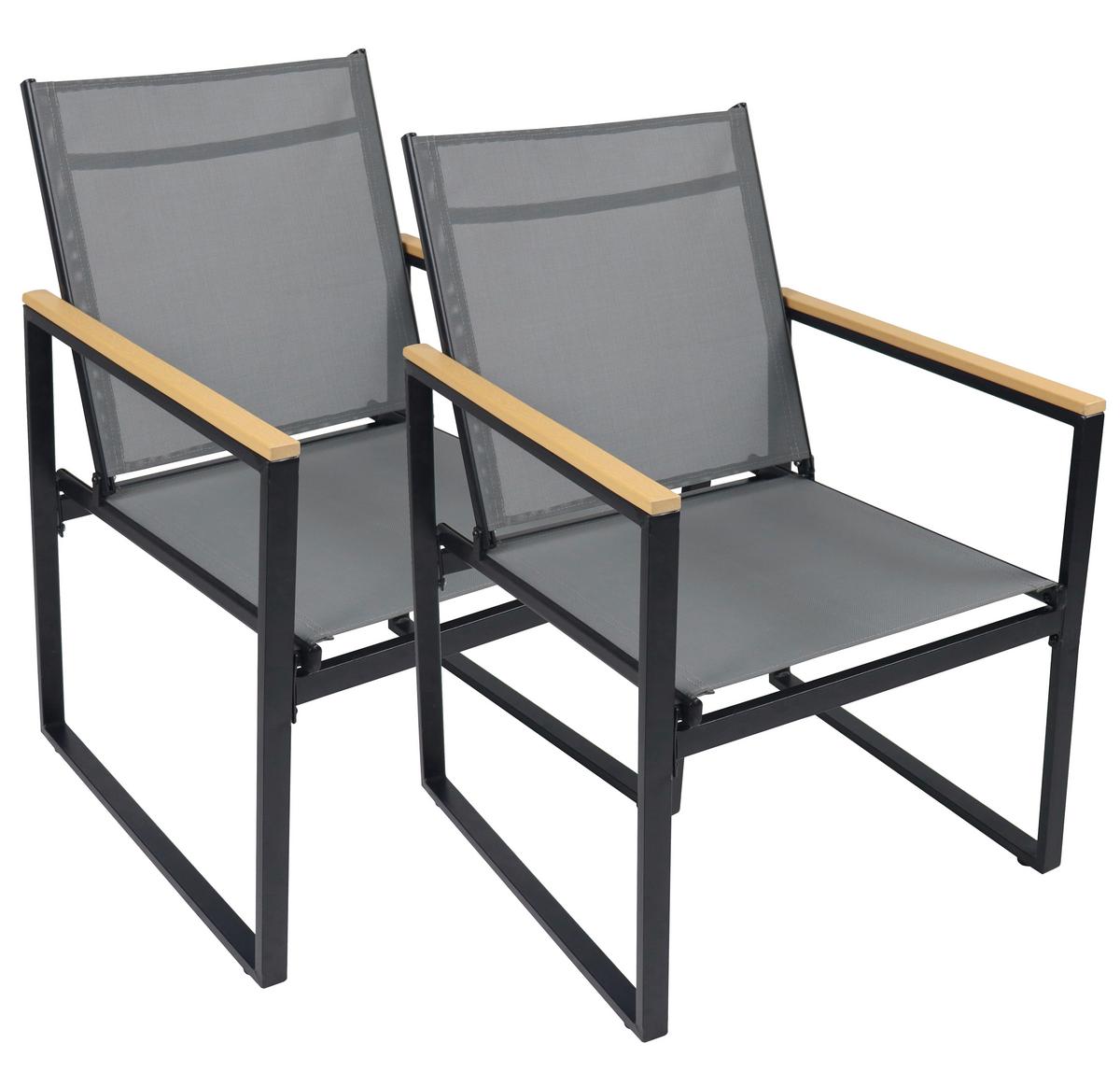 Gartenstuhl-set Volasi 2er Anthrazit B: 54 Cm - Honigeiche/Anthrazit, MODERN, Holzwerkstoff/Kunststoff (54/83/65cm) - Gardenson