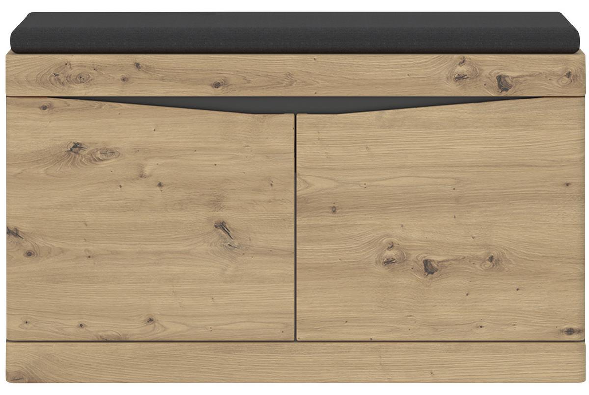 Garderobenbank Turino Eiche Artisan Dekor B: 86 cm - MODERN, Holzwerkstoff (86/49/39,9cm)