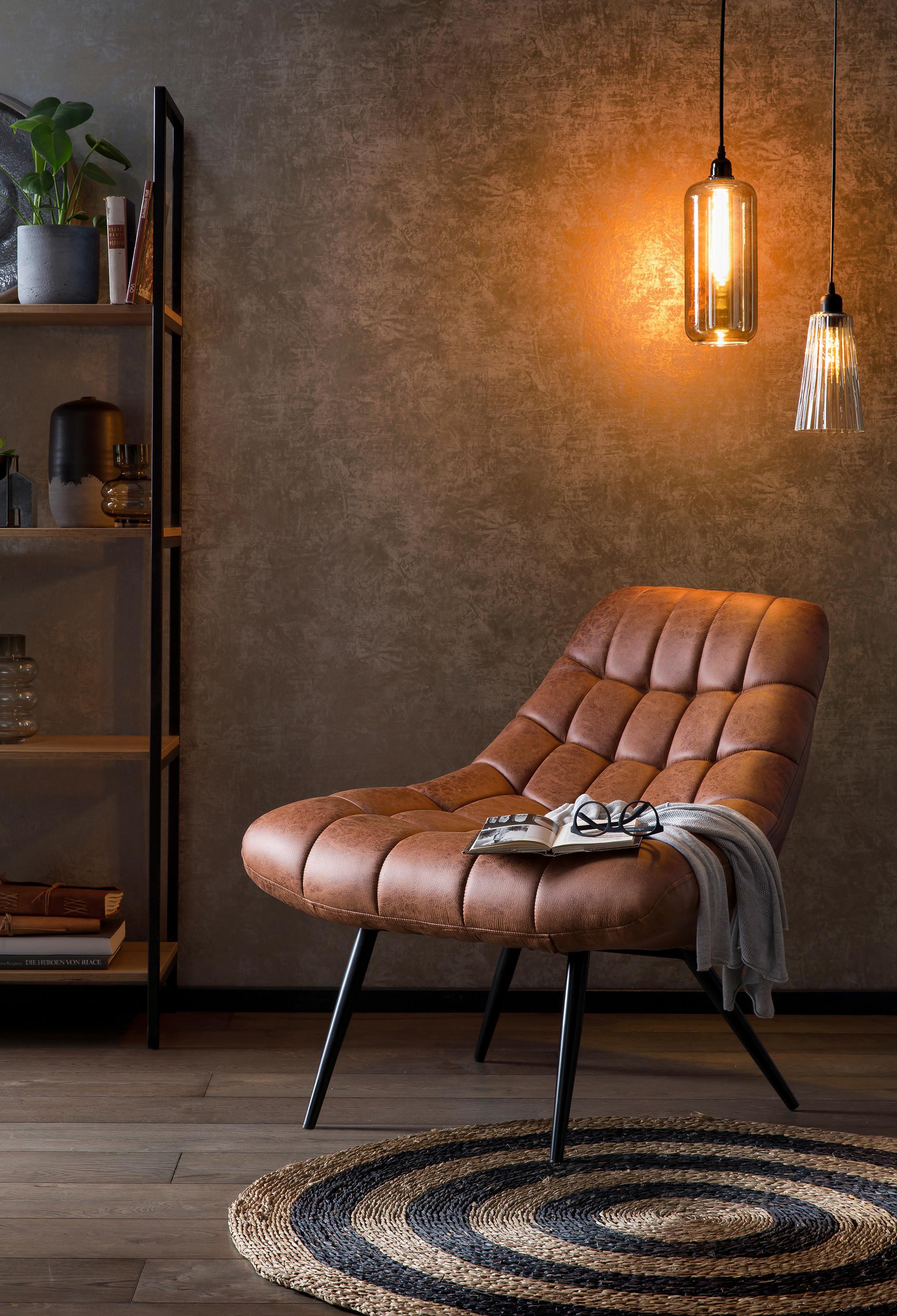 Xxl-sessel Hellbraun B: 76 Cm - Hellbraun/Schwarz, MODERN, Textil (76/85,6/85,6cm) - Livetastic