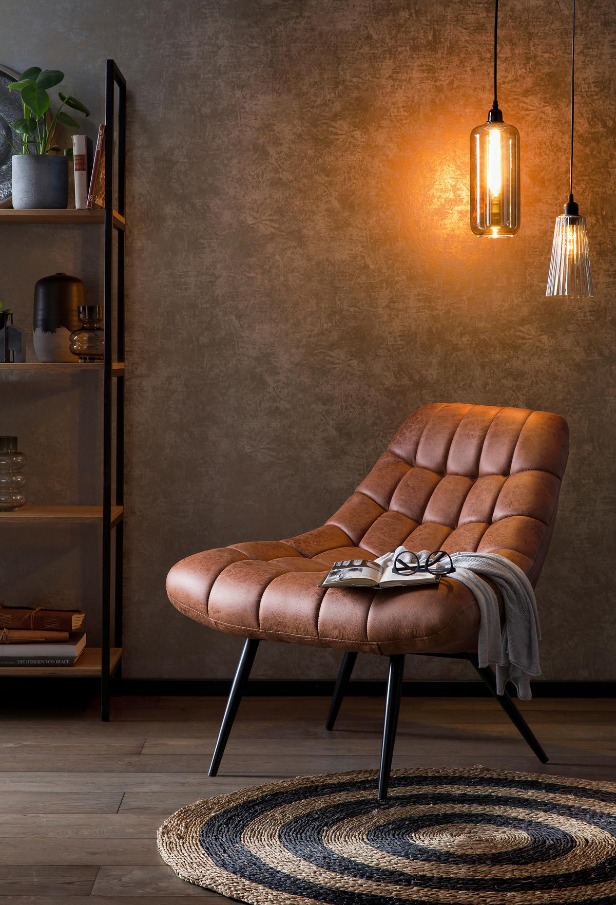 Xxl-sessel Hellbraun B: 76 Cm - Hellbraun/Schwarz, MODERN, Textil (76/85,6/85,6cm) - Livetastic