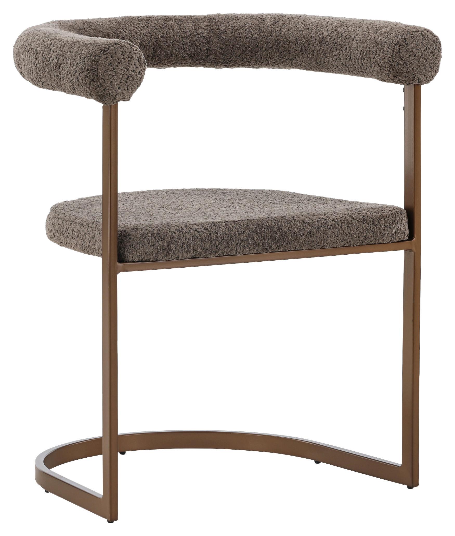 Stuhl-Set Morning - Braun/Grau, Design, Textil/Metall (65/75/54cm) - Livetastic