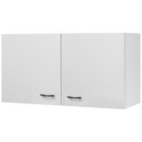 Horná kuchynská skrinka Wito H100 - biela/farba ušľachtilej ocele, kompozitné drevo/plast (100/54,8/32cm) - MID.YOU