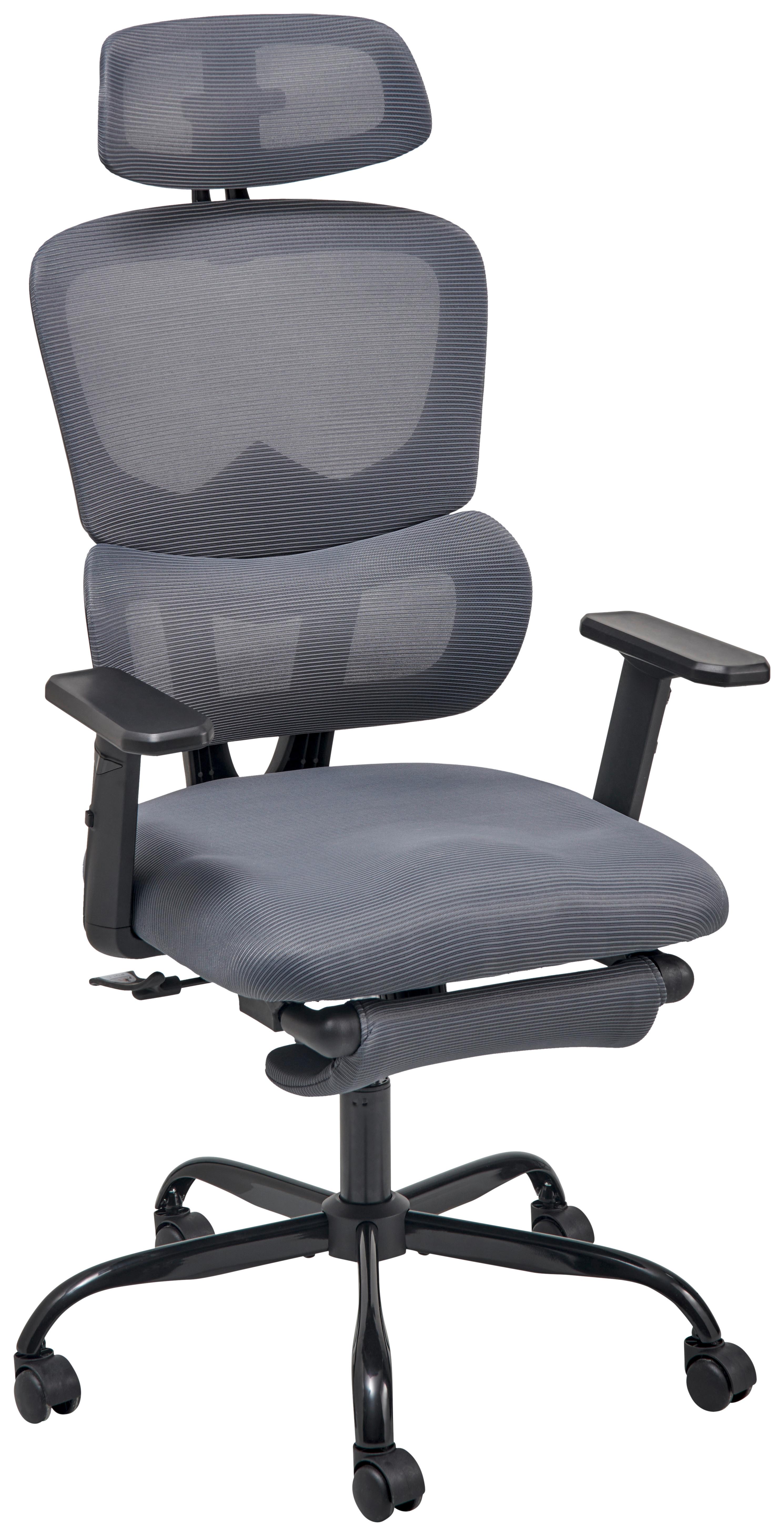 Drehstuhl Parma - Schwarz/Grau, MODERN, Kunststoff/Textil (65/115-123/68cm) - Livetastic