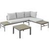 Lounge-garnitúra Oslo - barna/szürke, Modern, műanyag/textil (215/154,5cm)