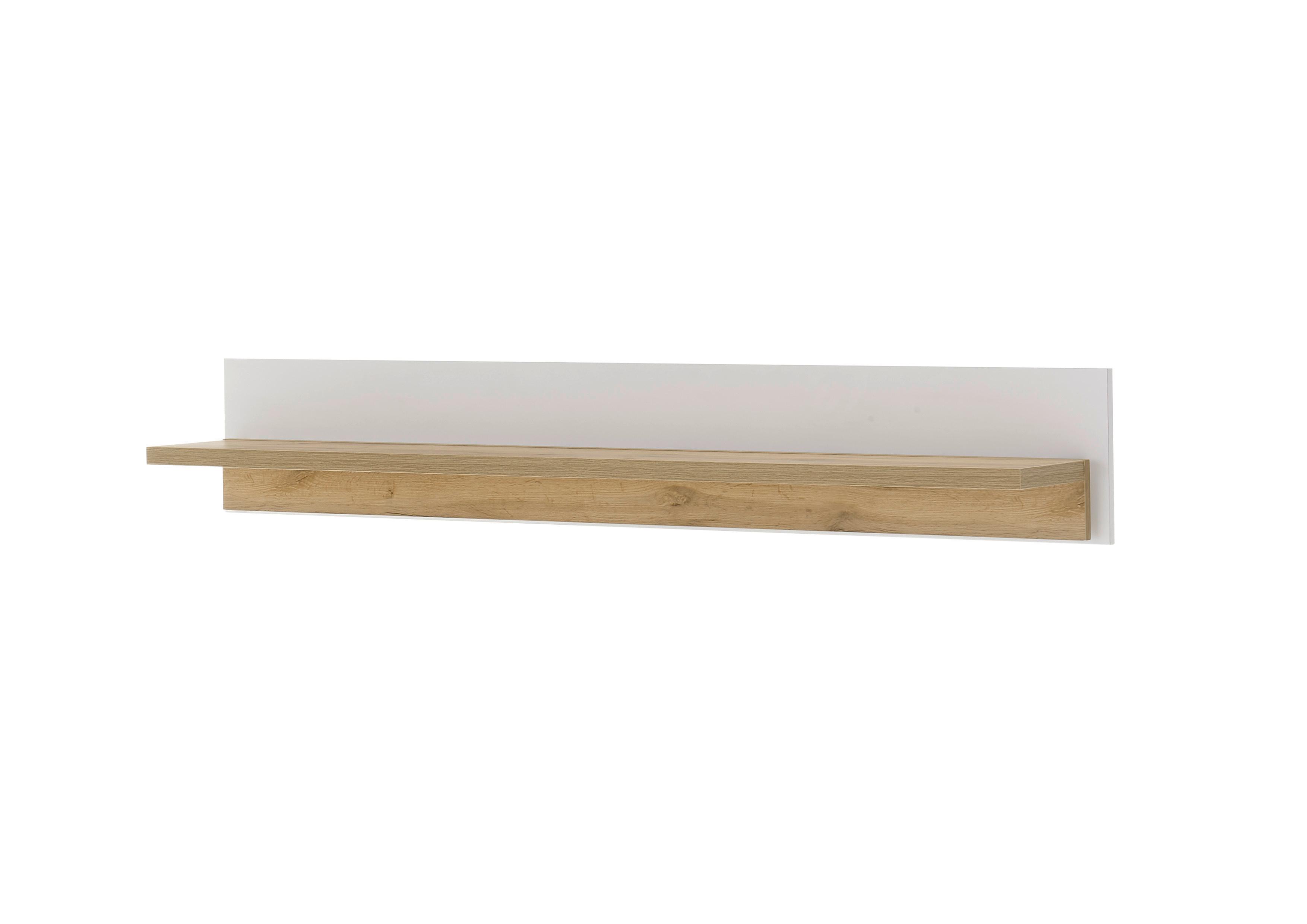 Wandboatf Long Island Weiß/Eiche Dekor B: 150cm - Eiche Wotan/Weiß, Design, Holzwerkstoff (150/20/18cm) - MID.YOU