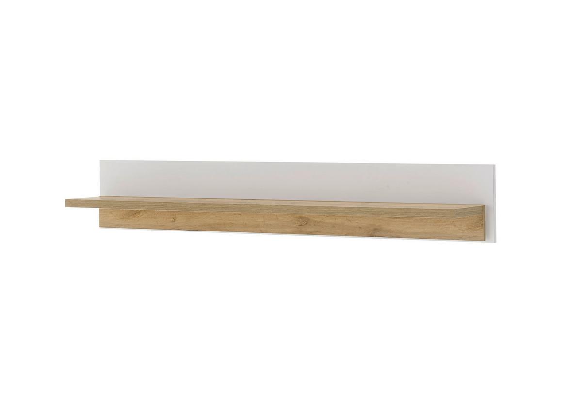 Wandboatf Long Island Weiß/Eiche Dekor B: 150cm - Eiche Wotan/Weiß, Design, Holzwerkstoff (150/20/18cm) - MID.YOU