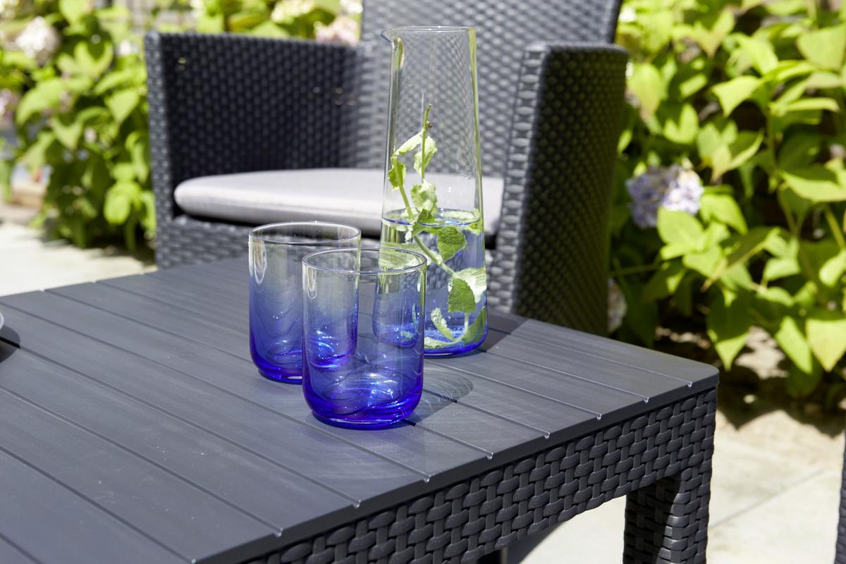 Gartentisch Höhenverstellbar Lyon Polyrattan L 116 Cm - Graphitfarben, MODERN, Kunststoff (116/40/64/72cm) - Keter
