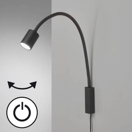 LED-Wandleuchte 30498 Justi - Schwarz, KONVENTIONELL, Metall (6/52cm) - Fischer & Honsel