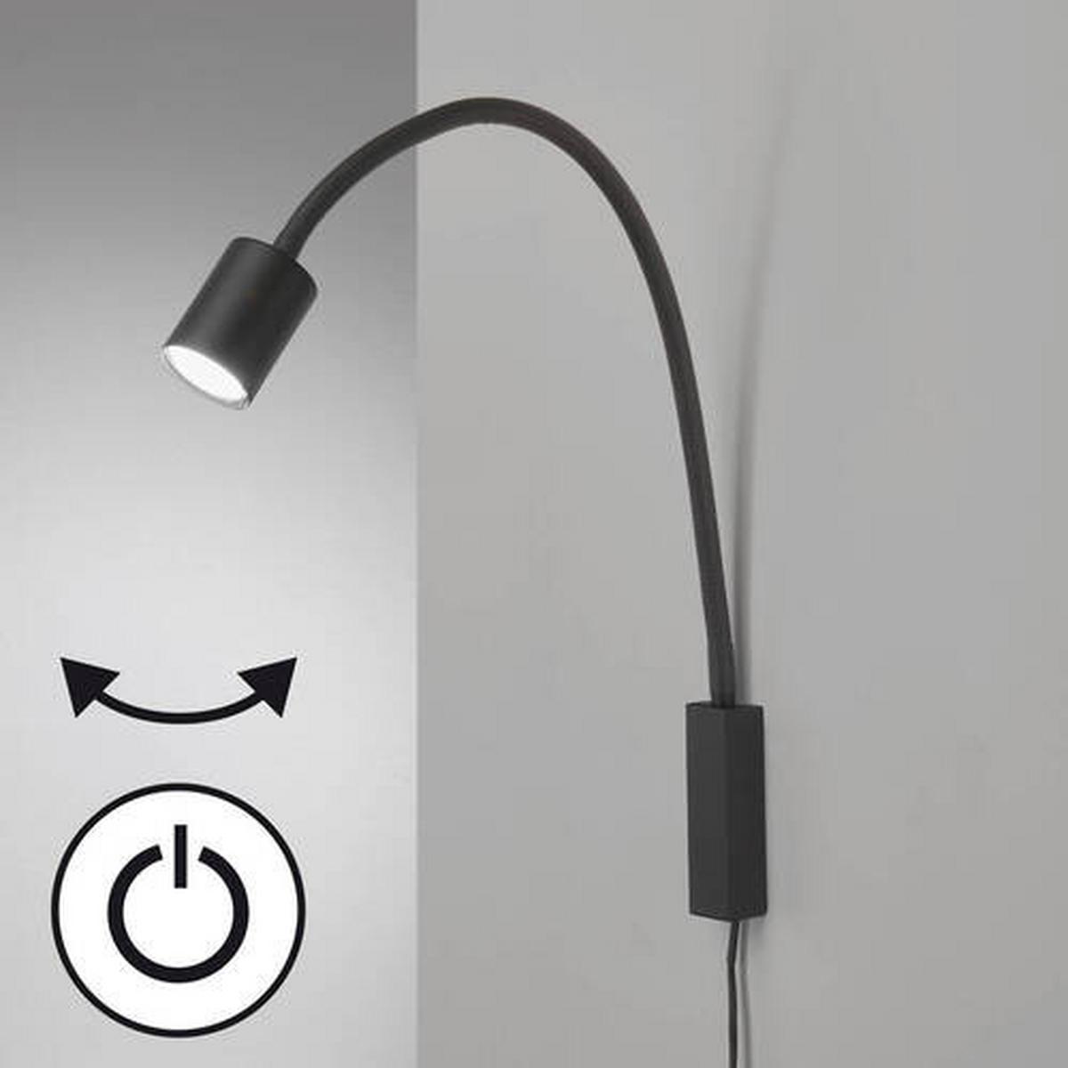 Led-wandleuchte 30498 Justi - Schwarz, KONVENTIONELL, Metall (6/52cm) - Fischer & Honsel