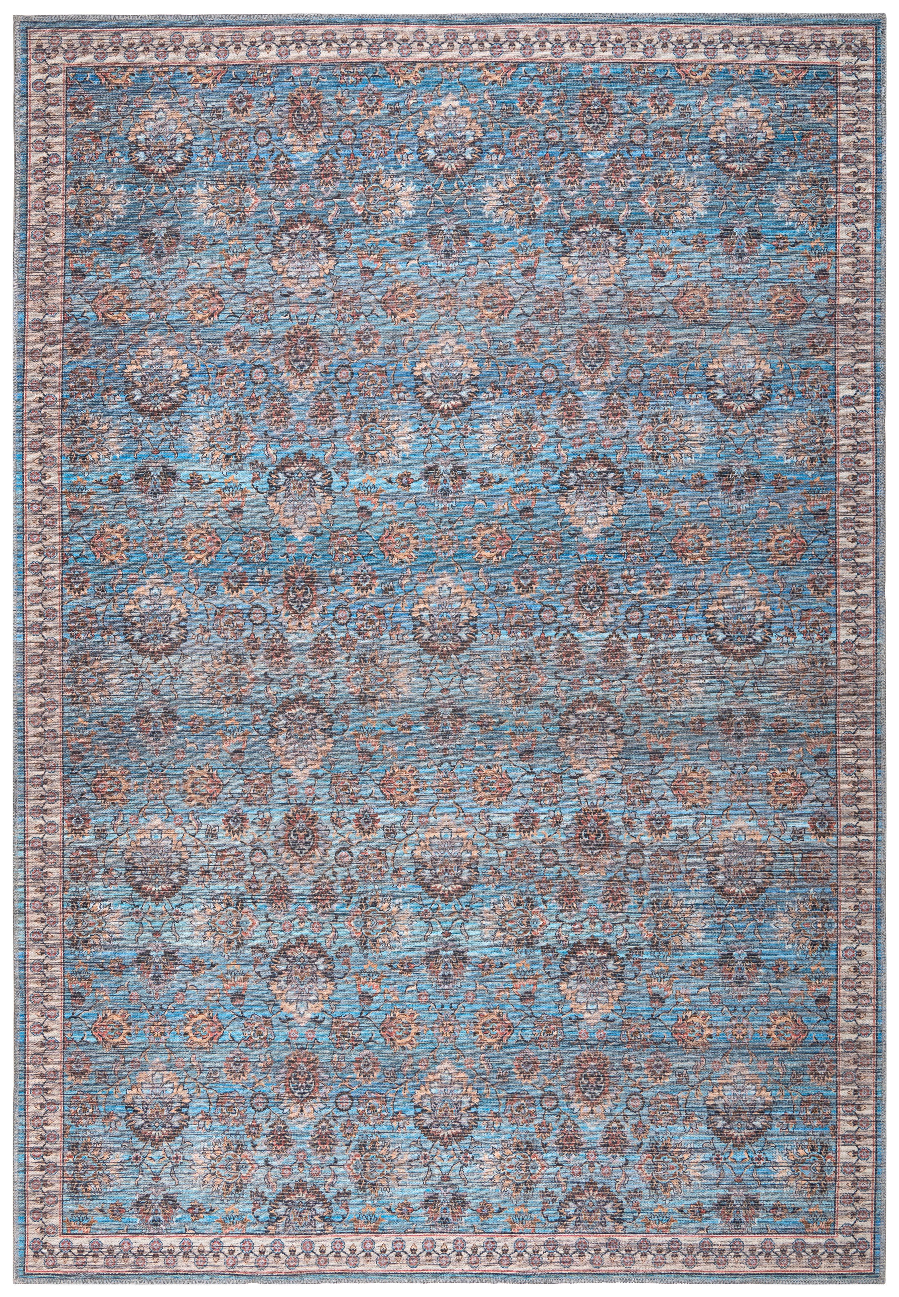 Webteppich Blau/gold Una 160x230 Cm Mischgewebe - Blau/Goldfarben, ROMANTIK / LANDHAUS, Textil (160/230cm) - James Wood